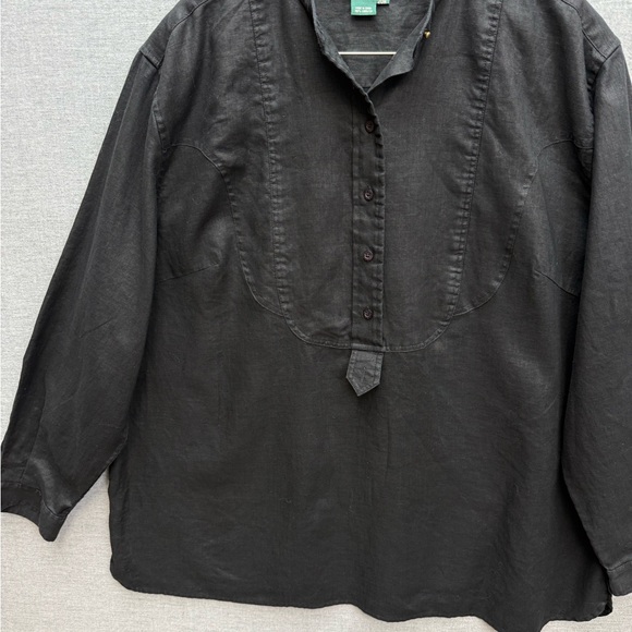 Ralph Lauren Charcoal Tunic 100% Linen Black Size 20W - Picture 2 of 5